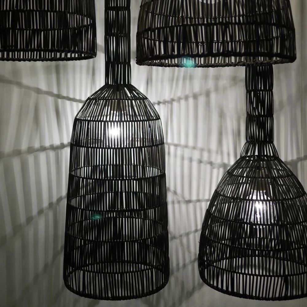 Ay Illuminate Hanglamp Umut 2 Zwart Rotan ø30cm - Afbeelding 2