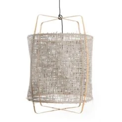 Ay Illuminate Hanglamp Z2 Blond Bamboe Grijs Karton ΓΈ67x100cm