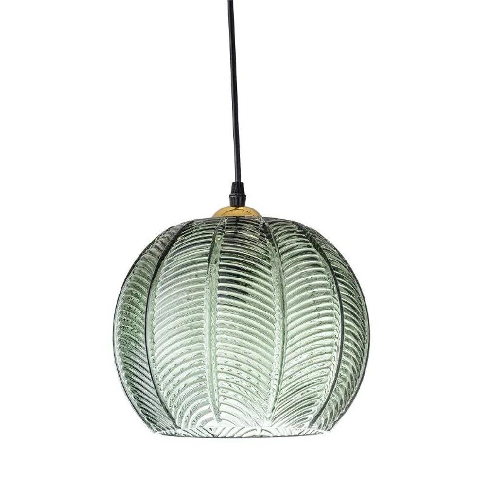 Bloomingville Hanglamp Groen Glas Met Motief - Afbeelding 2