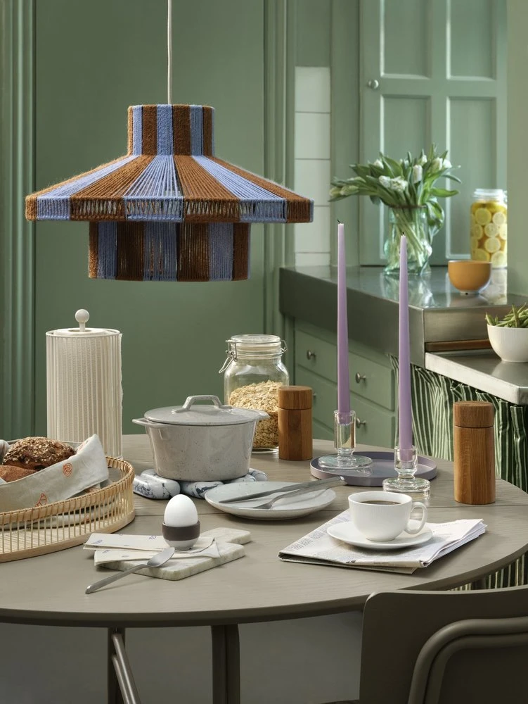 Broste Copenhagen Diana Lampenkap Blauw Ø45cm - 70195000 - Afbeelding 2