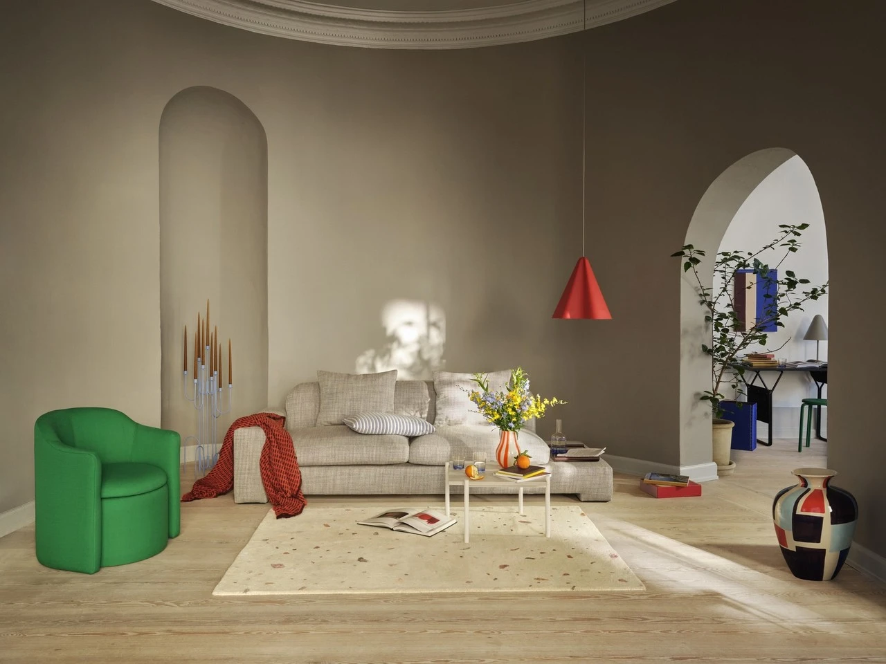 Broste Copenhagen Skirt Hanglamp Rood Ø30cm - 60080007 - Afbeelding 3