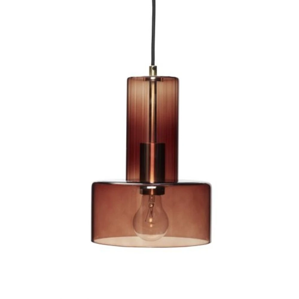 Hubsch Hanglamp Glas - Bruin