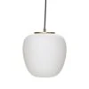 Hubsch Hanglamp Wit Glas Met Messing Detail