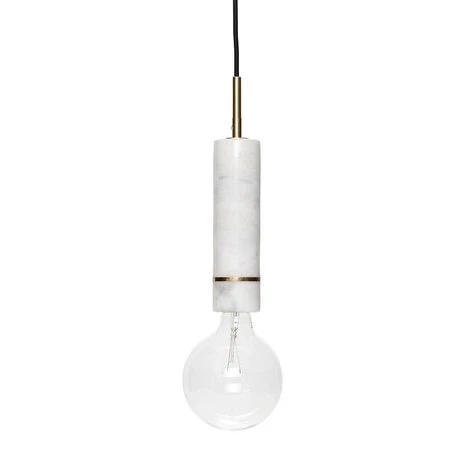 Hubsch Hanglamp Wit Marmer Met Messing Detail - Afbeelding 2