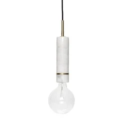 Hubsch Hanglamp Wit Marmer Met Messing Detail