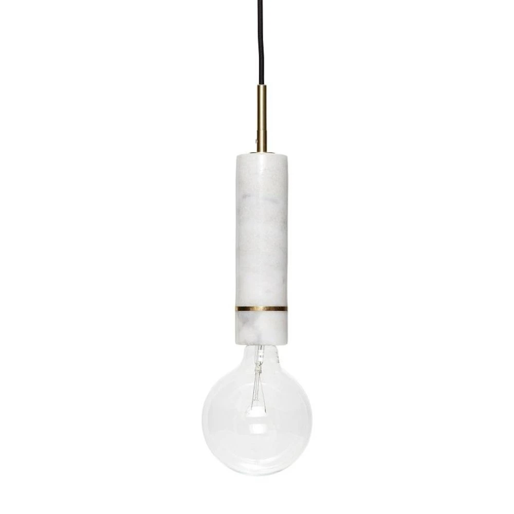 Hubsch Hanglamp Wit Marmer Met Messing Detail