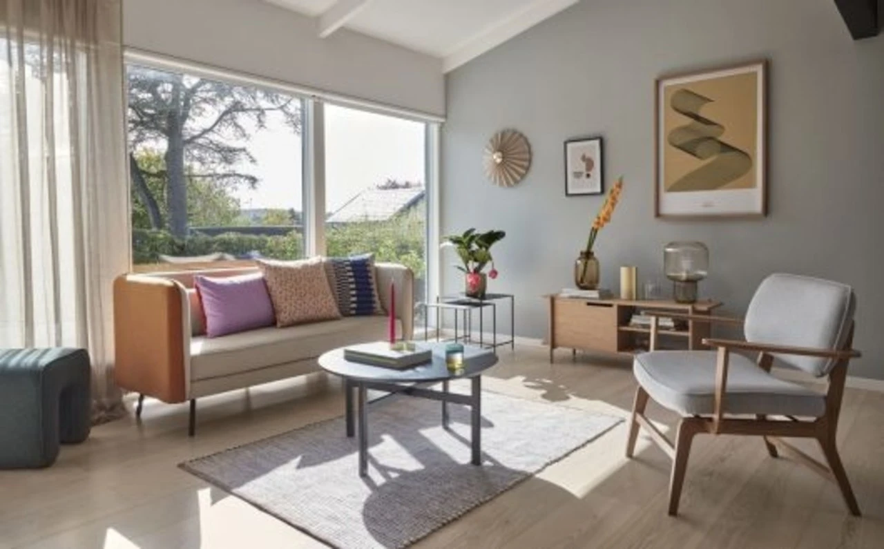 Hubsch Wandlamp Textiel Metaal - Zand/messing - Afbeelding 5